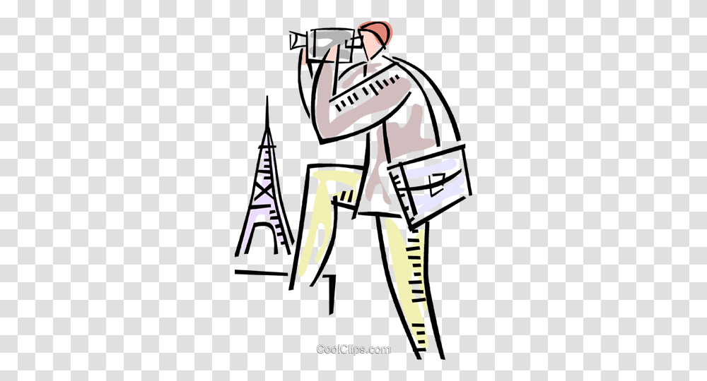 Man With Video Camera In Paris Royalty Free Vector Clip Art, Drawing, Doodle, Comics Transparent Png