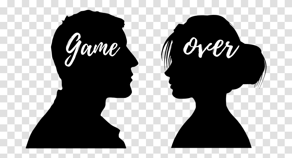Man Woman Face Head Profile Compared To Man And Woman Profile Face, Alphabet, Word Transparent Png