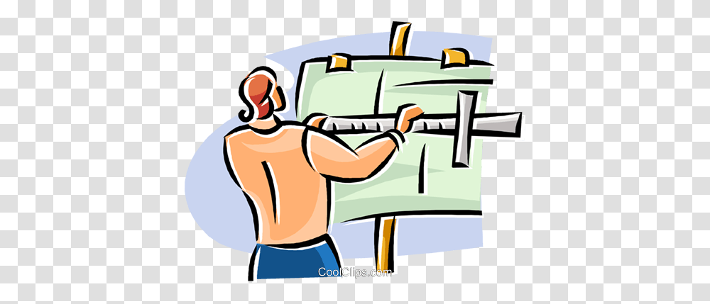 Man Working On A Architectural Design Royalty Free Vector Clip Art, Outdoors, Back, Hug, Nature Transparent Png