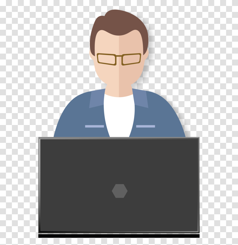 Man Working On Laptop Cartoon, Crowd, Audience, Face Transparent Png