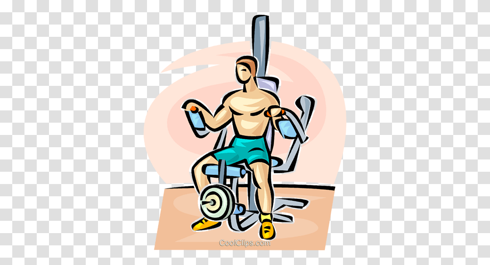 Man Working Out Royalty Free Vector Clip Art Illustration, Chair, Furniture, Wheelchair Transparent Png