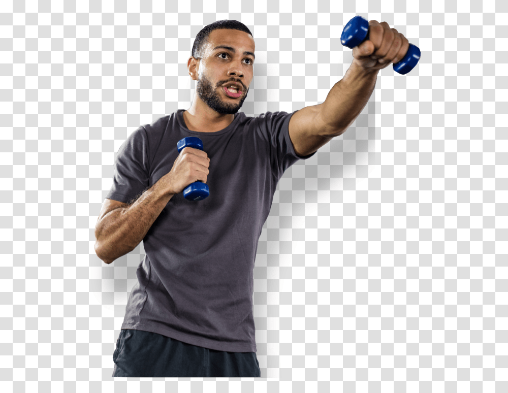 Man Working Out With Dumbells Athlete, Person, Human, Apparel Transparent Png