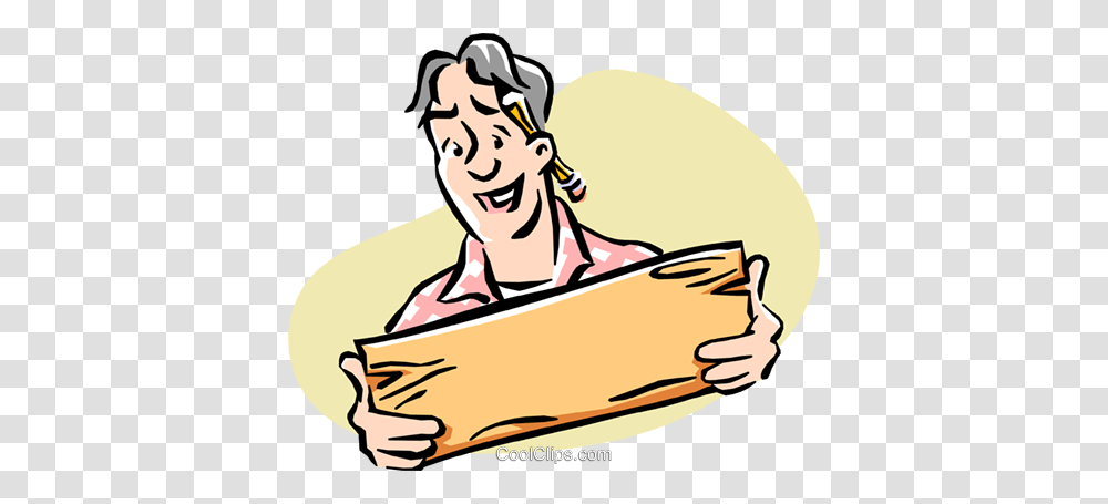 Man Working With Wood Royalty Free Vector Clip Art Illustration, Cardboard, Reading, Package Delivery, Carton Transparent Png