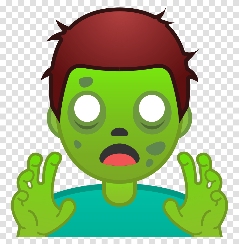 Man Zombie Icon Emoji Zombie, Green, Plant, Amphibian, Wildlife Transparent Png
