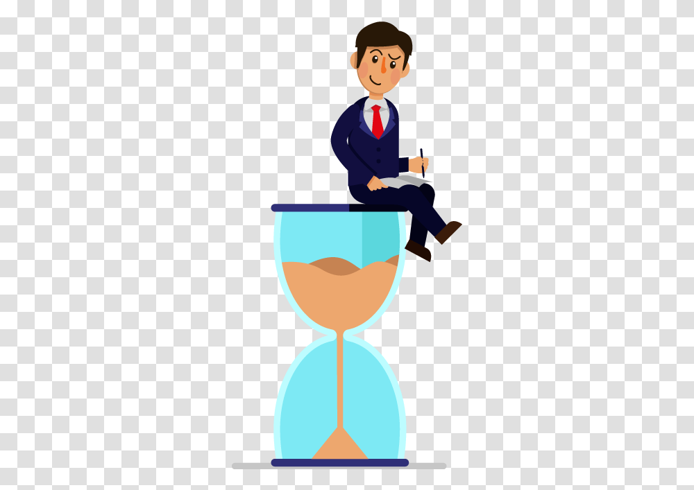 Manage Time, Glass, Person, Human, Hourglass Transparent Png