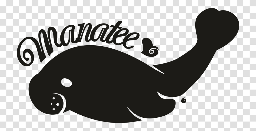 Manatee Black And White Manatee Vector, Hand, Alphabet, Silhouette Transparent Png
