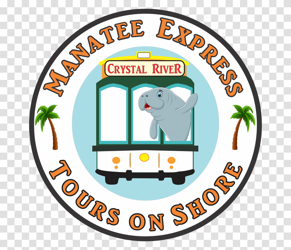 Manatee Express Tours On Shore, Label, Logo Transparent Png