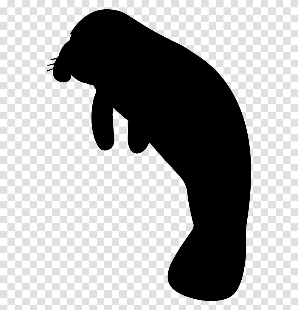 Manatee Mammal Animal Shape Icon Free Download, Silhouette, Stencil, Kneeling Transparent Png