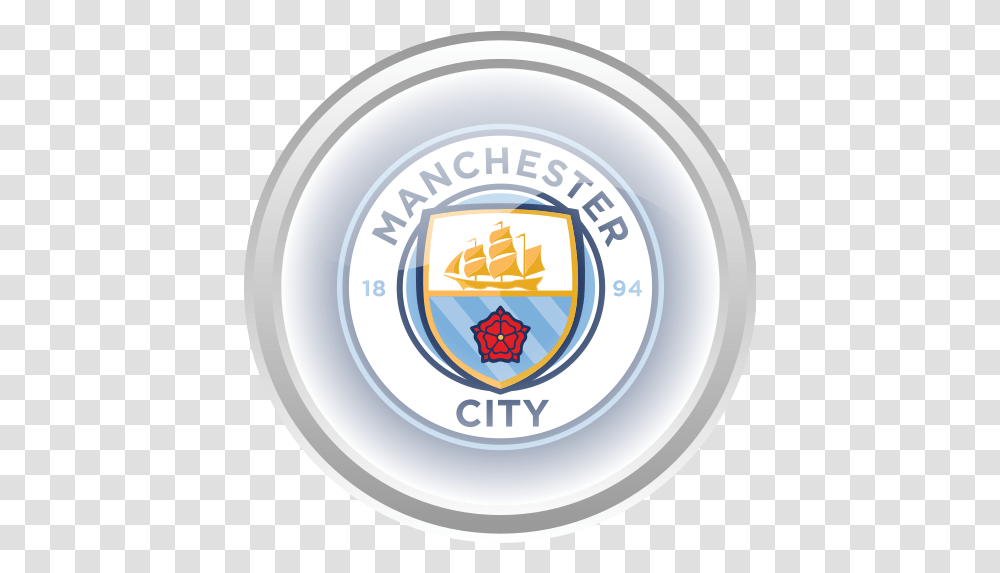Manchester City Logo 256x256 Manchester, Symbol, Trademark, Emblem, Frisbee Transparent Png
