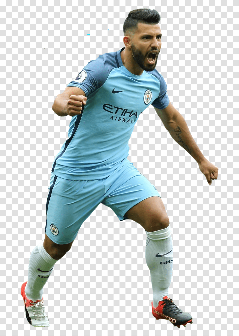 Manchester City V2 Aguero Footyrenders, Shorts, Person, Sphere Transparent Png