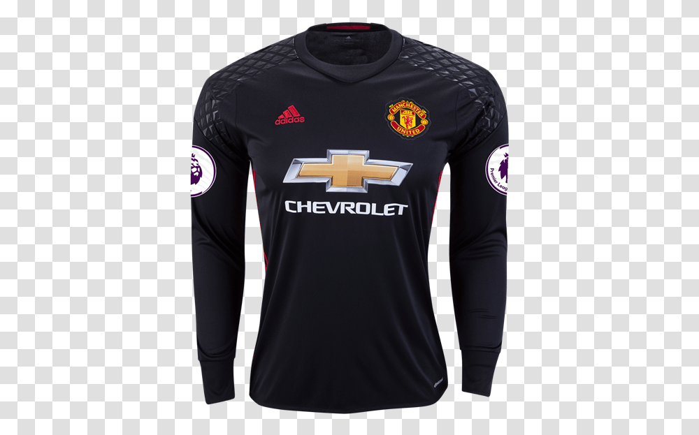 Manchester United Black Jersey Long Sleeve, Apparel, Shirt Transparent Png