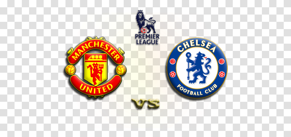 Manchester United Vs Chelsea Fc Live Commentary Two Logo Team Football, Symbol, Text, Kart, Graphics Transparent Png