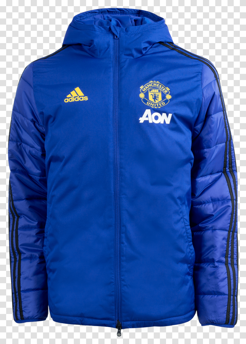 Manchester United Winter Jacket Royal Ez Football Hong Kong Hoodie, Clothing, Apparel, Coat, Sleeve Transparent Png