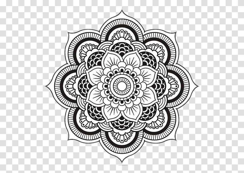 Mandala Art Drawing Bampw Blackandwhite Freetoedit, Doodle, Lace, Pattern, Rug Transparent Png