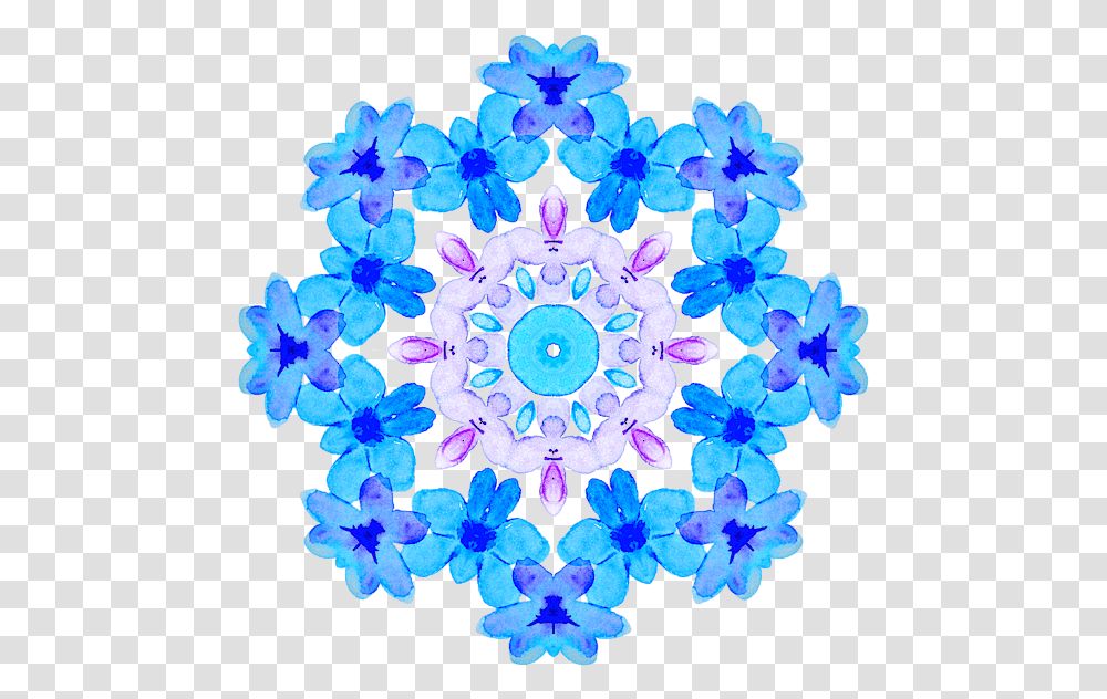 Mandala Blue Flowers, Purple, Pattern, Ornament, Rug Transparent Png