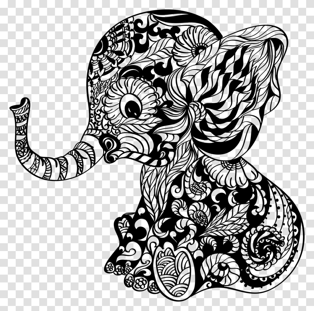 Mandala Clipart Elephant Baby Elephant Mandala Svg Free, Gray, World Of Warcraft Transparent Png