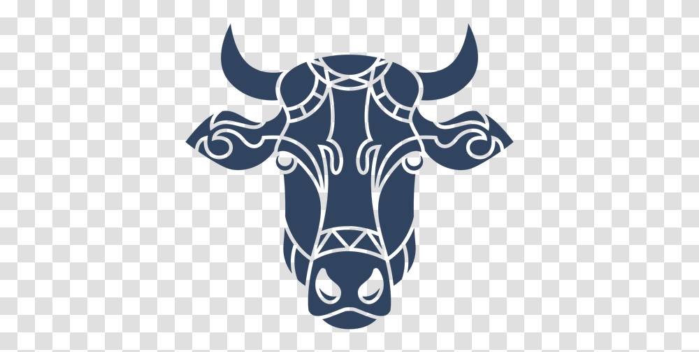 Mandala Cow Head Blue Mandala Animal Vector, Bull, Mammal, Cattle, Buffalo Transparent Png