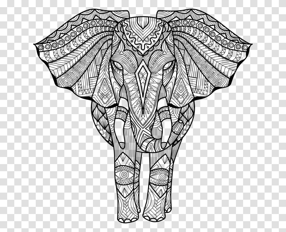 Mandala De Elefante Pdf Elephant Zentangle Art, Outdoors, Astronomy, Nature, Outer Space Transparent Png