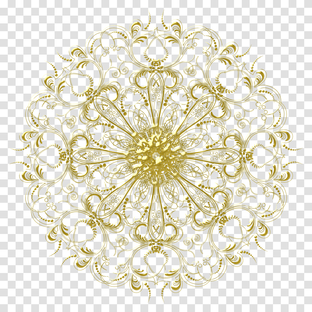 Mandala Dorada, Ornament, Pattern, Fractal, Rug Transparent Png