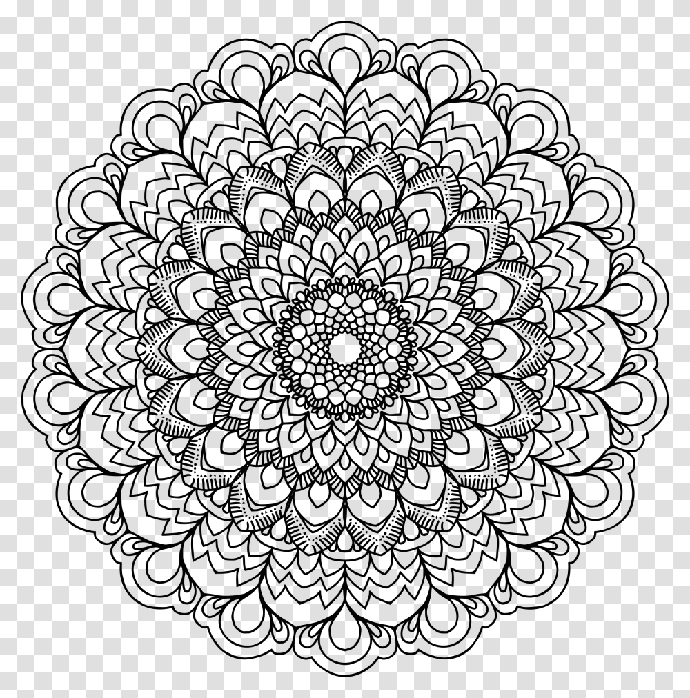 Mandala Drawing Meditation Printable Adult Colouring Books, Nature, Outdoors, Moon, Outer Space Transparent Png