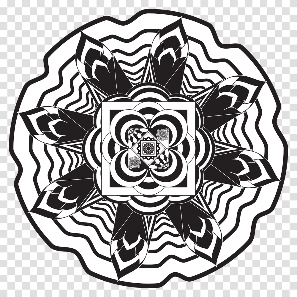 Mandala Geometric Coloring Pages, Pattern, Ornament Transparent Png