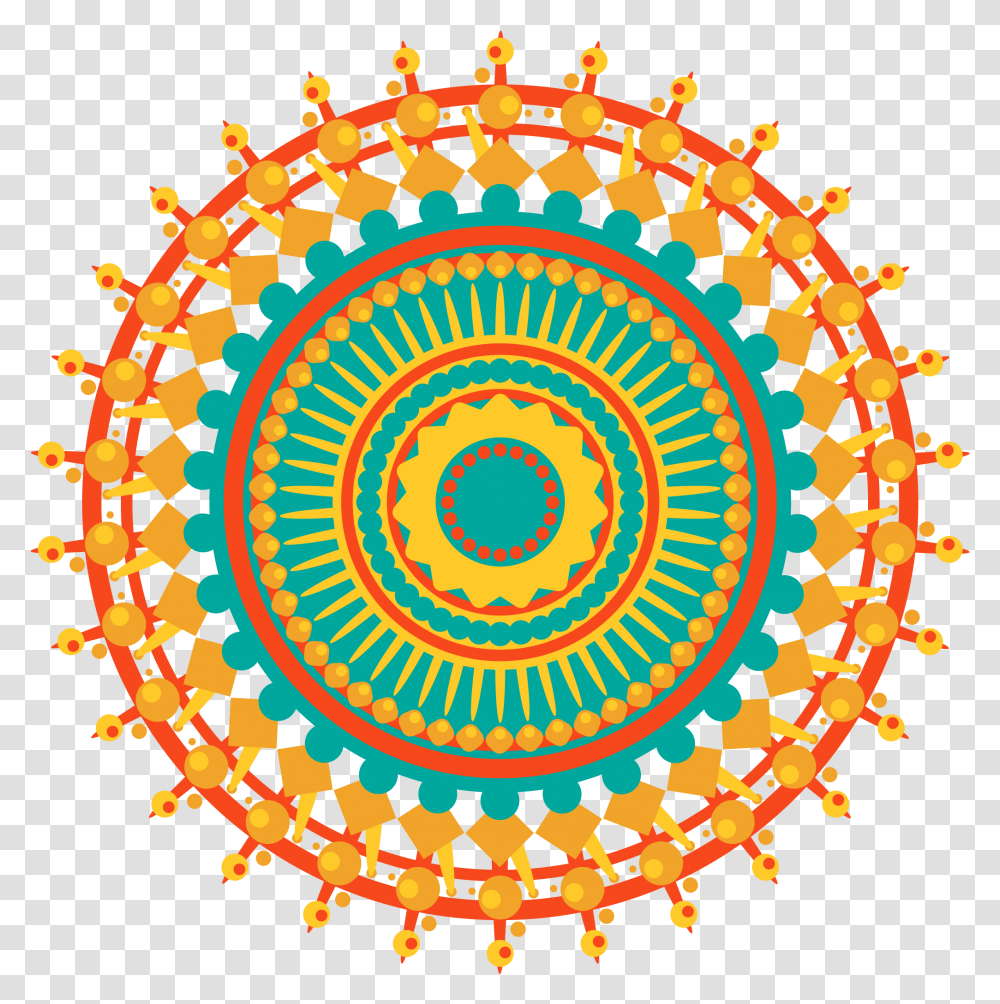 Mandala Geometric Design Pattern Orange Drawing Colorful Mandala, Ornament, Chandelier, Lamp, Fractal Transparent Png