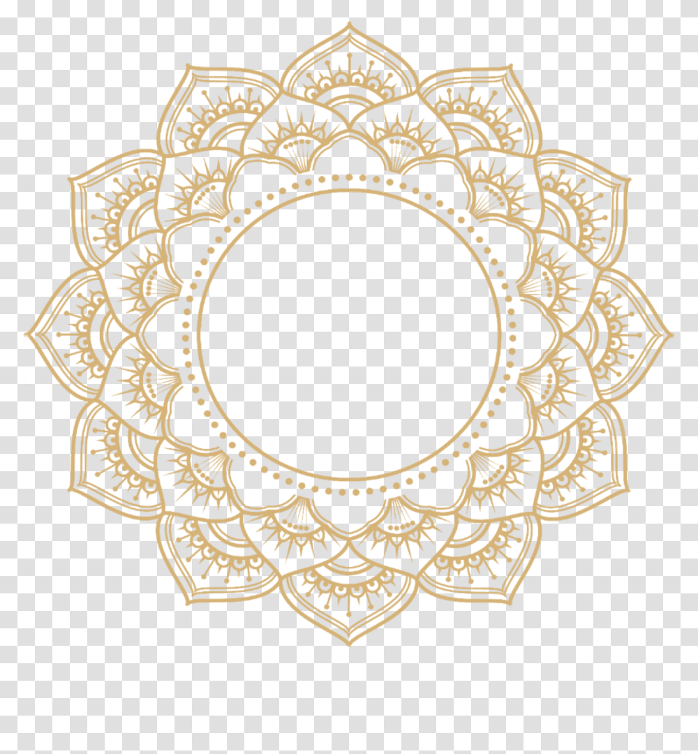 Mandala Gold Overlay Frame Gold Mandala Background, Lace, Rug Transparent Png