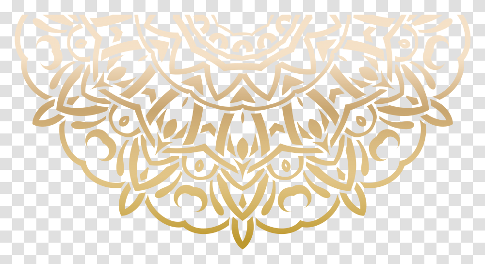 Mandala Pattern Paisley Gold Decor Decoration, Chandelier, Lamp, Stencil, Rug Transparent Png