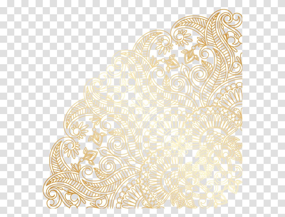 Mandala Swirls Design Pattern Paisley Gold Decor Decora Illustration, Rug, Floral Design, Graphics, Art Transparent Png