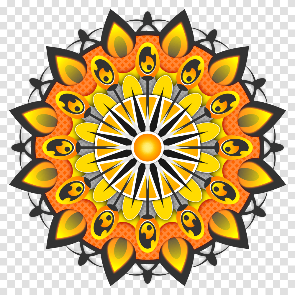 Mandala Yellow Clip Arts Mandala Amarela, Floral Design, Pattern, Modern Art Transparent Png