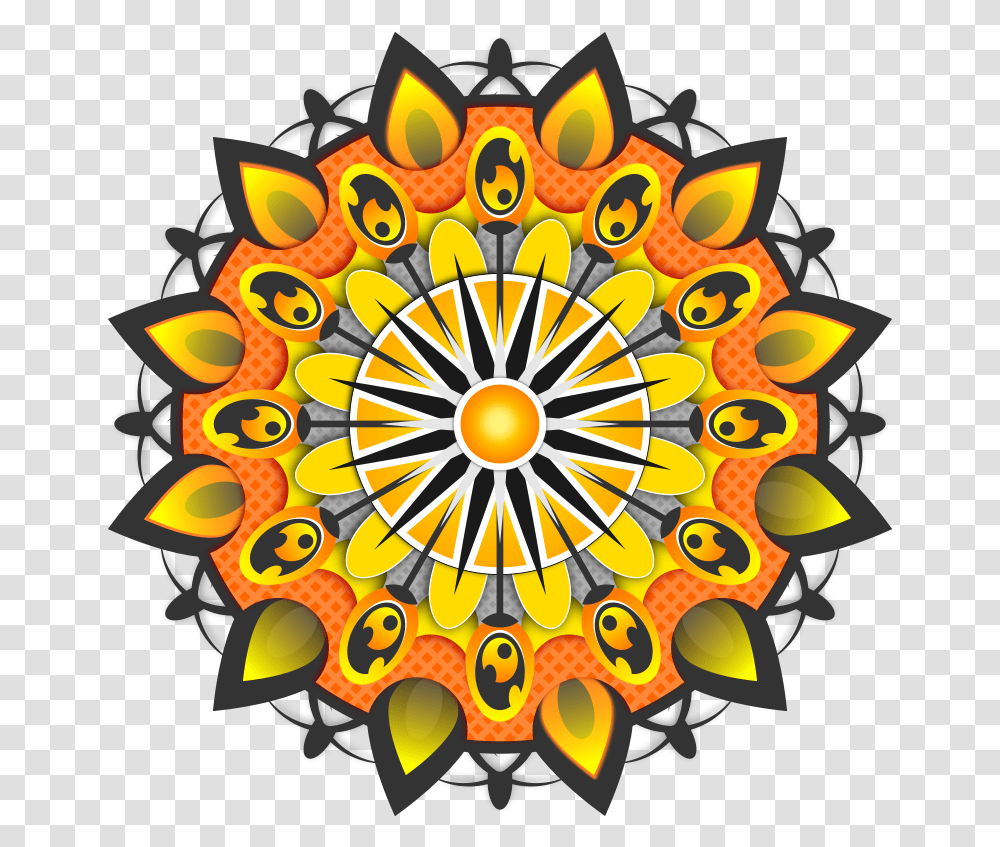 Mandala Yellow Sunflower Mandala, Floral Design, Pattern Transparent Png