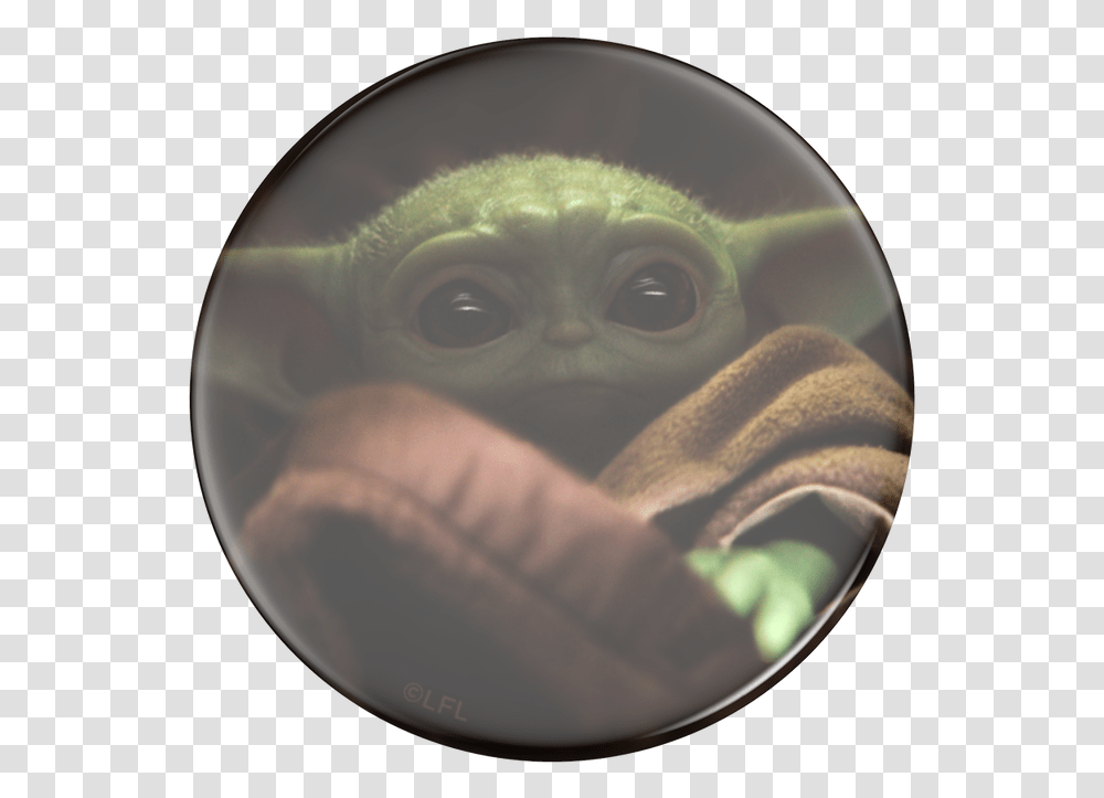 Mandalorian Pop Grip Baby Yoda Popsocket, Monkey, Wildlife, Mammal, Animal Transparent Png