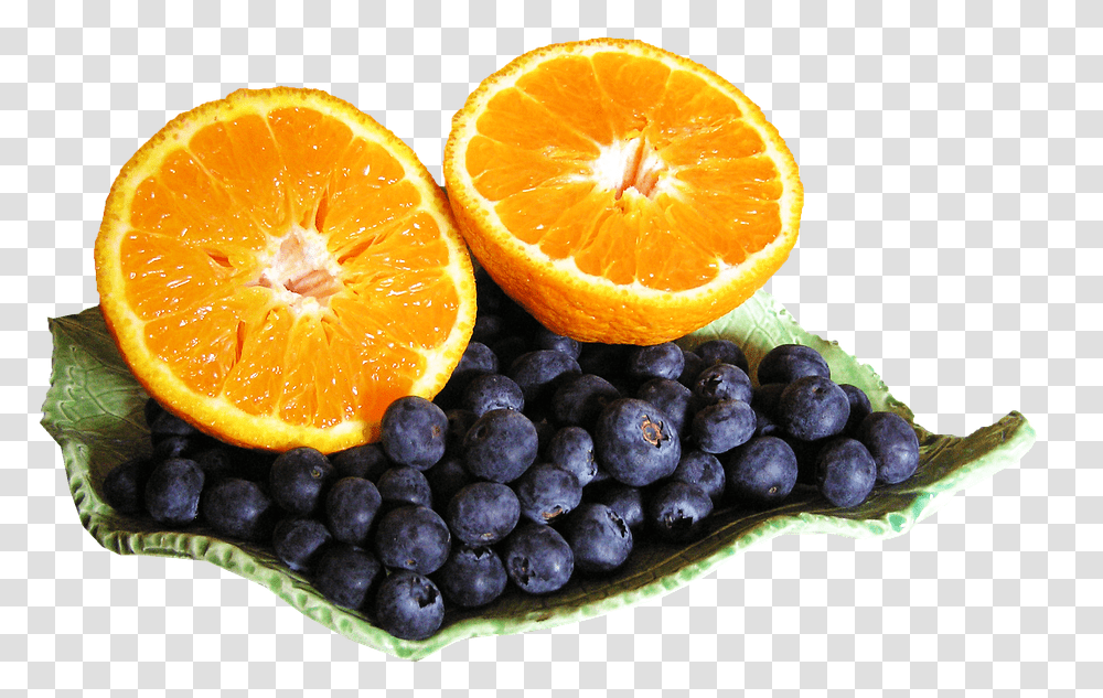 Mandarin Blueberries Cut Out Clementine, Plant, Orange, Citrus Fruit, Food Transparent Png