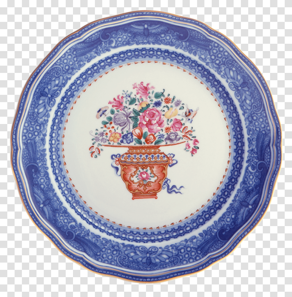 Mandarin Bouquet Dinner Plate Plate, Porcelain, Pottery, Dish Transparent Png