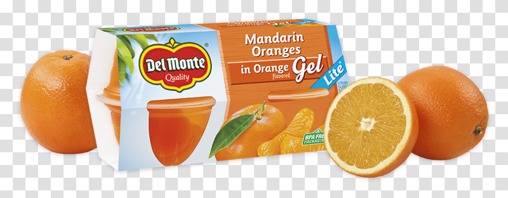 Mandarin Oranges In Orange Flavored Gel Lite Fruit Cup Mandarin Oranges Fruit Cup Jell, Plant, Citrus Fruit, Food, Juice Transparent Png