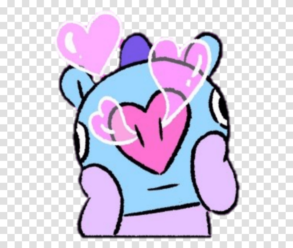 Mang Army Bt21 Pony Bts Cute Heart Bt21 Background Mang, Cushion, Pillow, Bag, Sweets Transparent Png