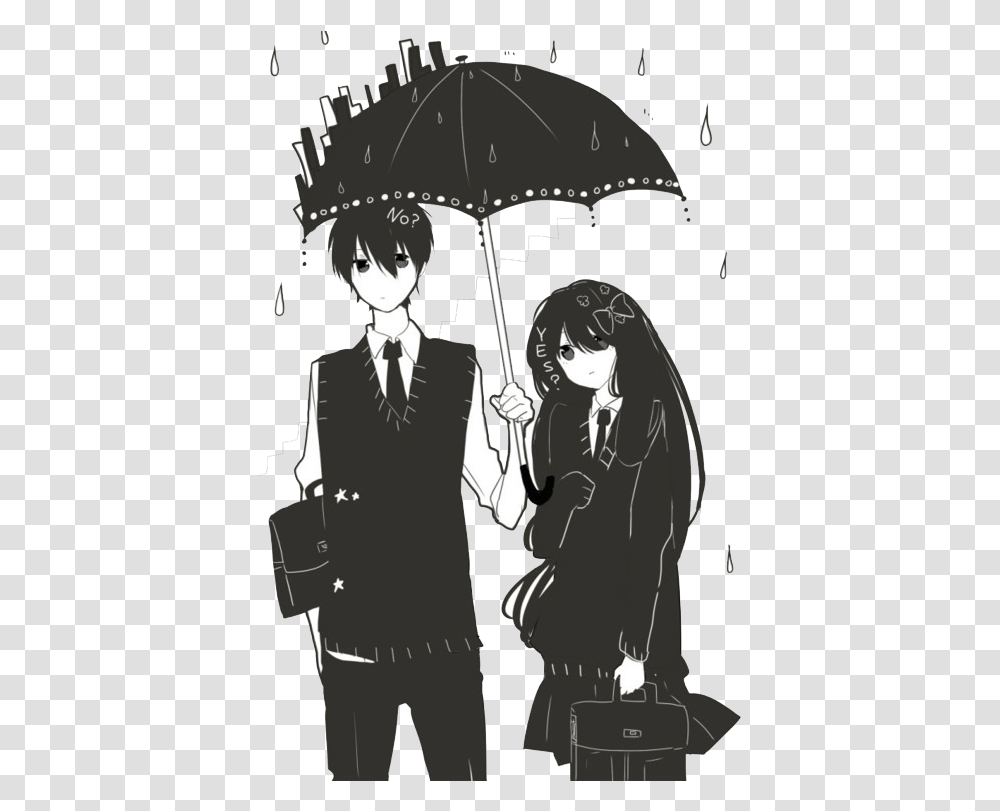 Manga Couple Anime Couple In Black, Comics, Book, Person, Human Transparent Png