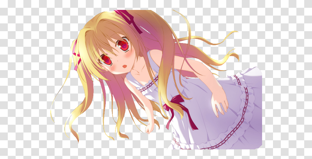 Manga Fille Cheveux Blond Yeux Rouge, Comics, Book, Person, Human Transparent Png