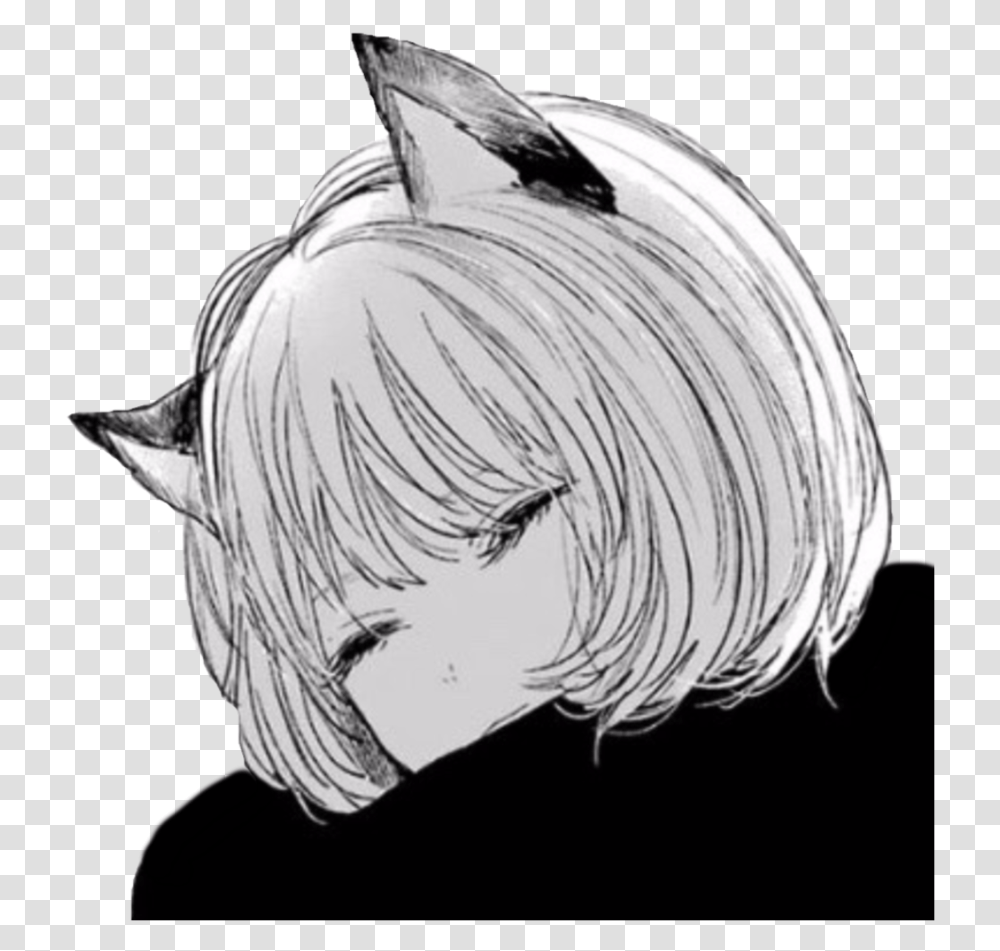 Manga Girl Render By Xdarkivyx Black And White Sad Anime Girl, Comics, Book, Bird, Animal Transparent Png