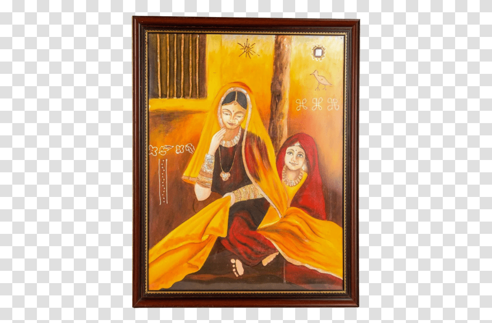 Mangala Art 2 Ladies Wall Decor Without Glass Canvas Picture Frame, Painting, Person, Human, Modern Art Transparent Png