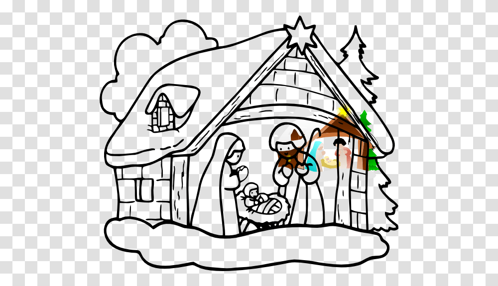 Manger Scene Drawing Free Download Christmas Crib Drawing Easy, Graphics, Art, Symbol, Super Mario Transparent Png