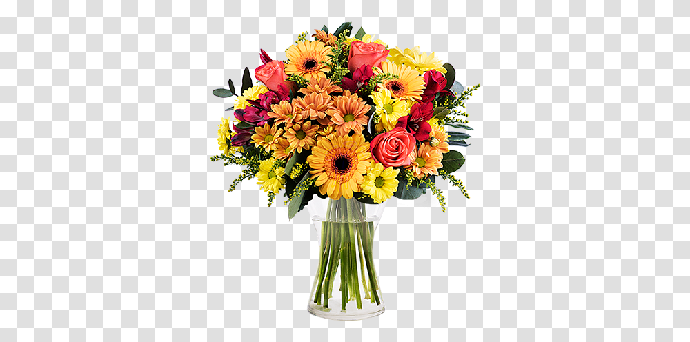Mango Orange Roses And Gerberas Flower Bouquets With Gerberas, Plant, Flower Arrangement, Pants, Petal Transparent Png