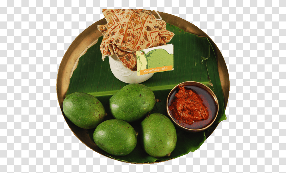 Mango Pickle Guntur Food Banana Leaf Rice, Plant, Dish, Meal, Fruit Transparent Png