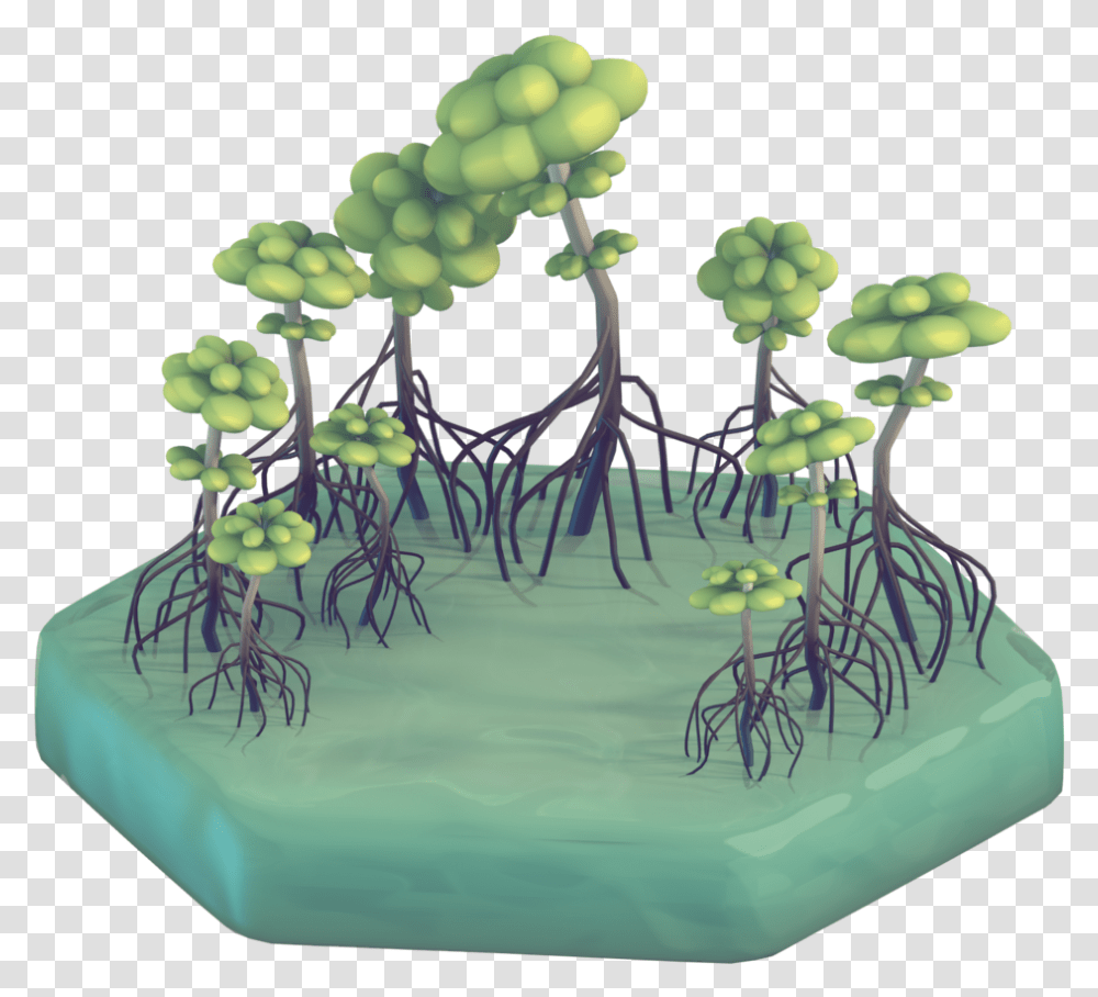 Mangrove Swamp For Day 6 Making Illustration, Plant, Birthday Cake, Food, Fruit Transparent Png