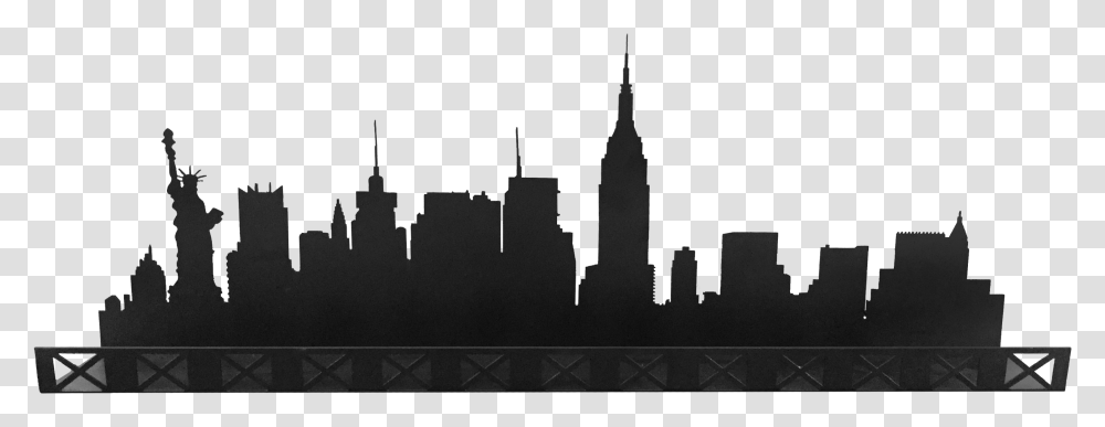 Manhattan Skyline Sticker Decal Illustration Skyline New York Silhouette, Spire, Tower, Architecture, Building Transparent Png