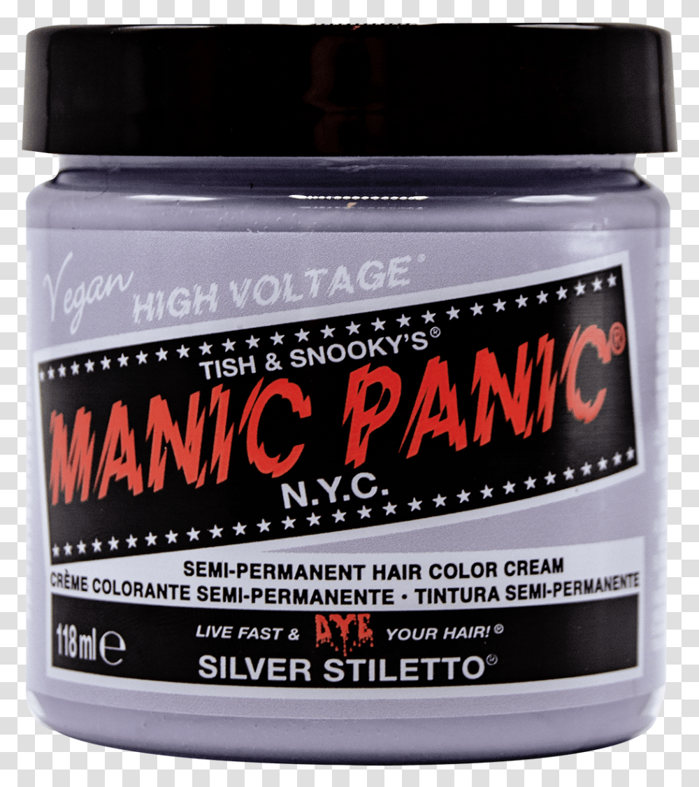 Manic Panic Silver Stiletto On Brown Hair, Bottle, Liquor, Alcohol, Beverage Transparent Png