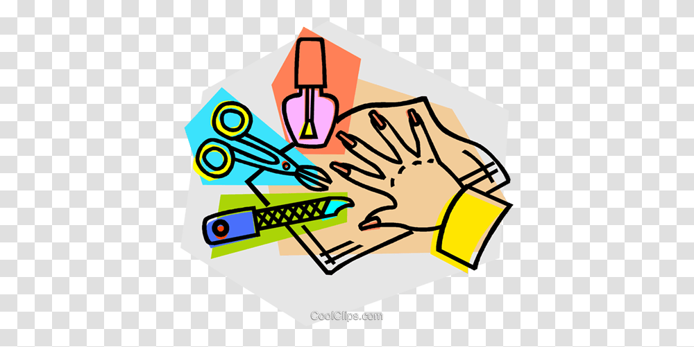 Manicure Supplies Royalty Free Vector Clip Art Illustration, Advertisement, Label, Hand Transparent Png
