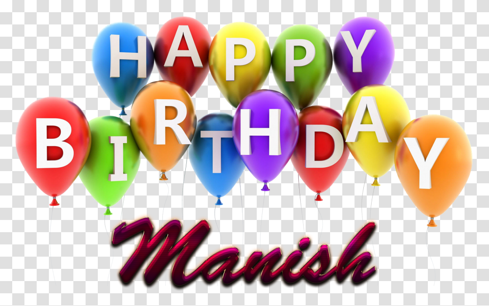 Manish Happy Birthday Balloons Name Happy Birthday Manish Name, Number Transparent Png