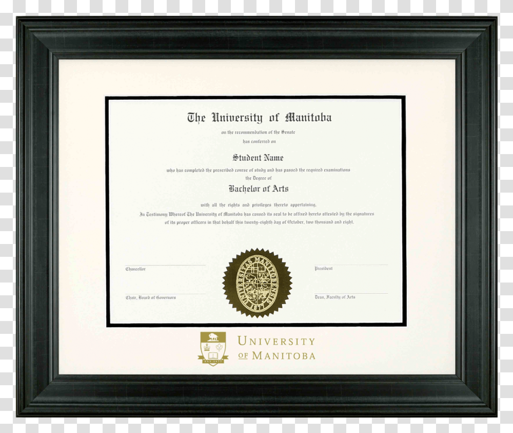 Manitoba University English Diploma, Document, Monitor, Screen Transparent Png