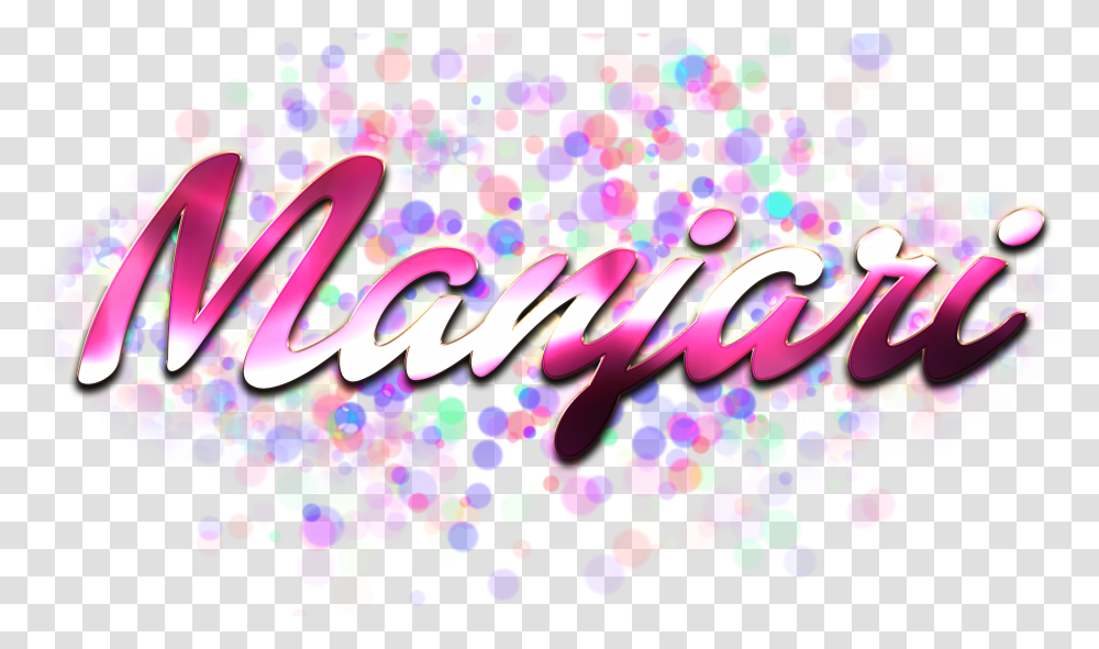Manjari Name Logo Bokeh, Confetti, Paper, Purple, Light Transparent Png